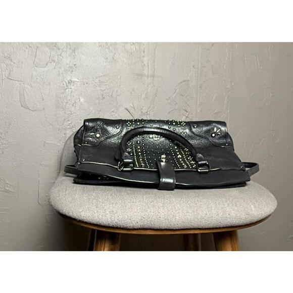 Coach Mercer 30 Bag with Bandana Rivets Black Pebbled Leather Crossbody Strap - Picture 7 of 15